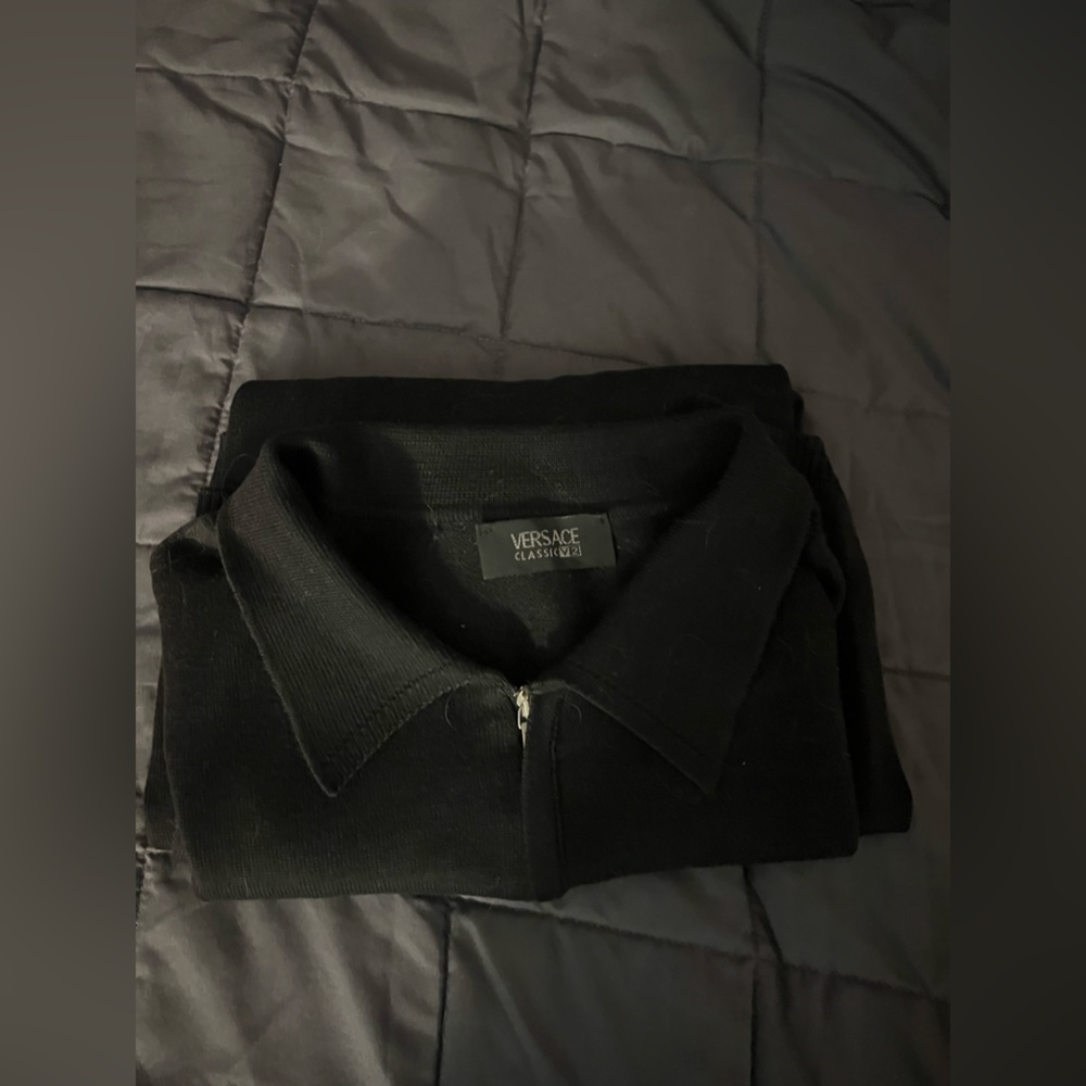 Versace Classic V2 vintage half zip pull over with short sleeves